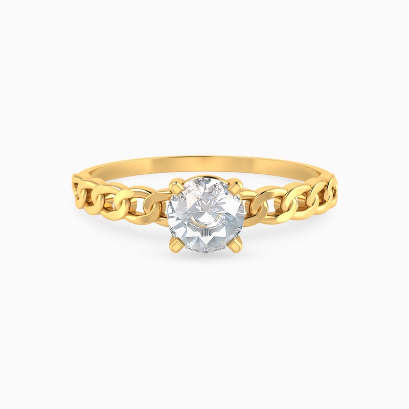 Miss L' by L'azurde Clear Stone Ring in 14K Gold - Image 3